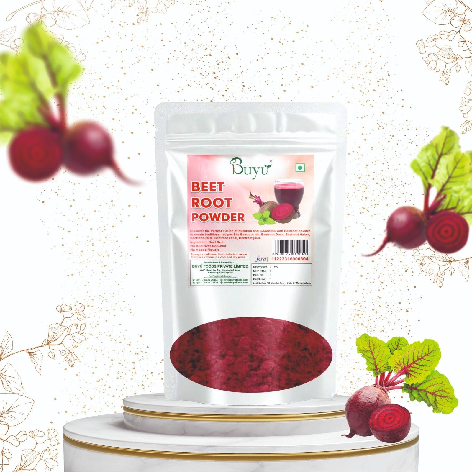 Buy 100% Pure Beetroot Powder 100g Online | Natural Superfood | Buyu Foods