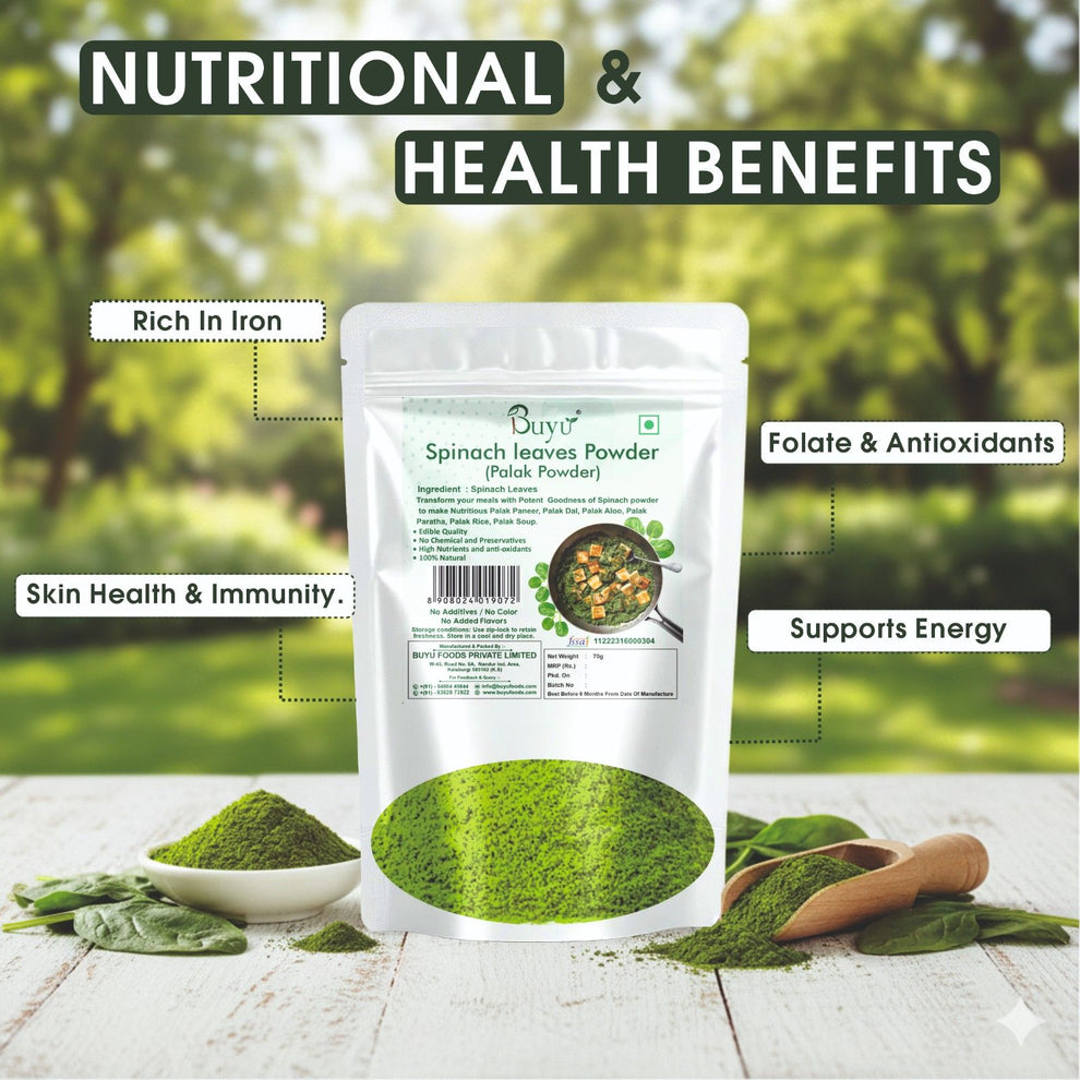 Buy 100% Pure Spinach Leaf Powder 100g Online | Superfood | Buyu Foods